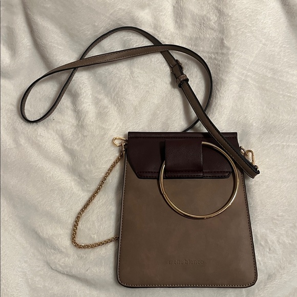 Melie Bianco Brown and Tan Crossbody Bag - Picture 2 of 4